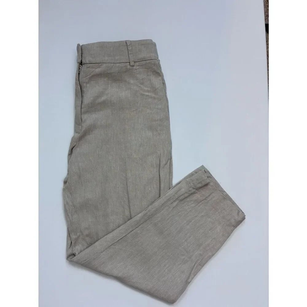 H&M Slim Linen-Blend Trousers Tapers to ankle